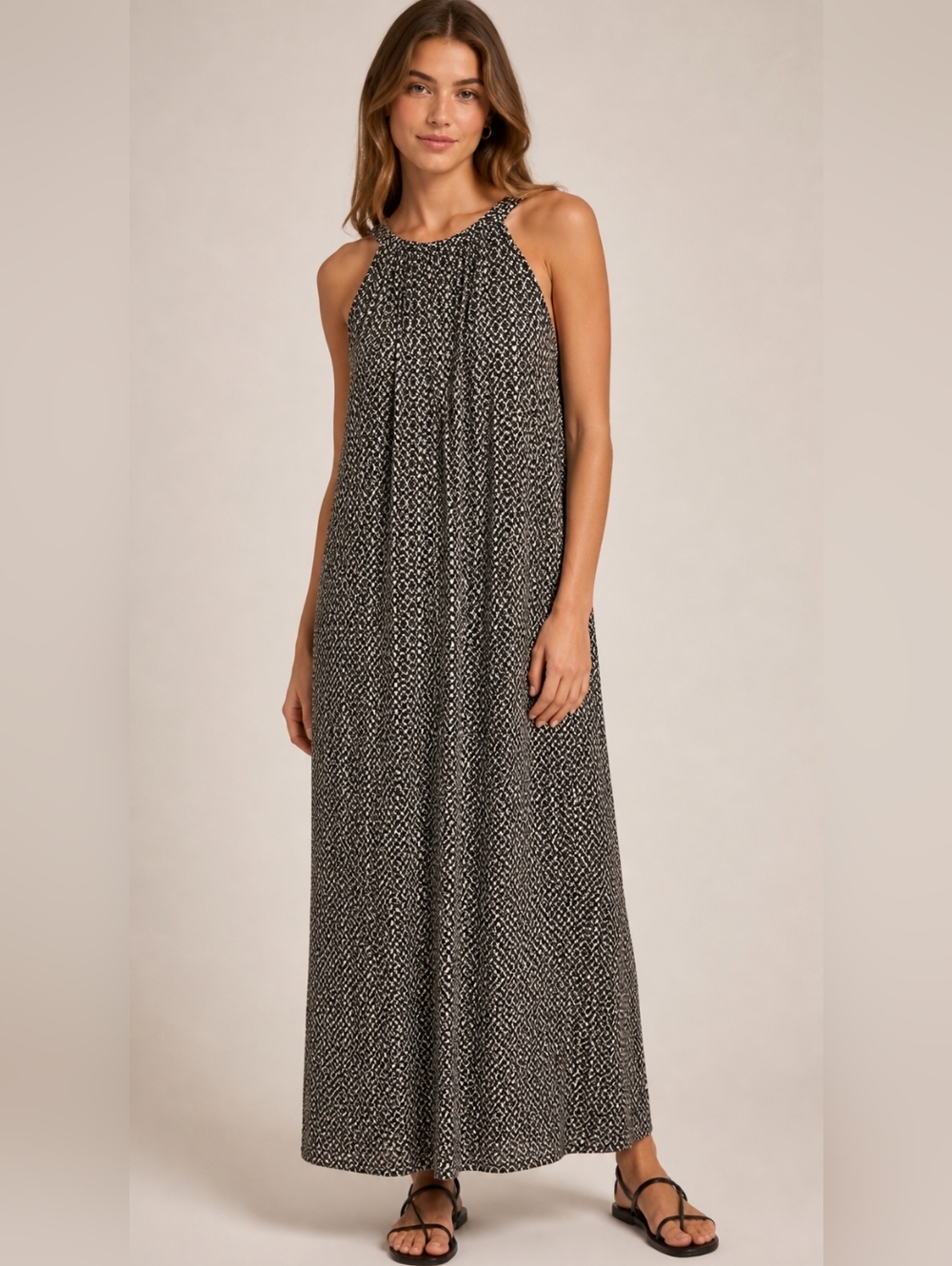 🥳2/$35🥳 Gorgeous Anne Klein Black and White Geometric Maxi Dress